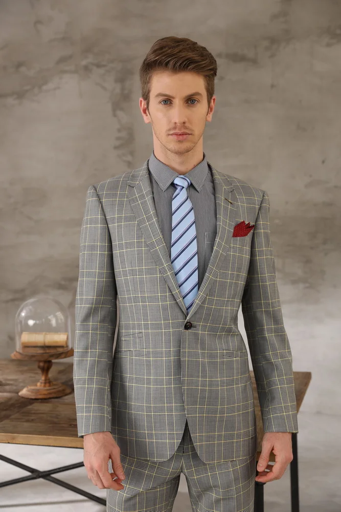 Custom Made Mens Suit Wool Fabrics Men's Suit Wholesale Striped Fabric