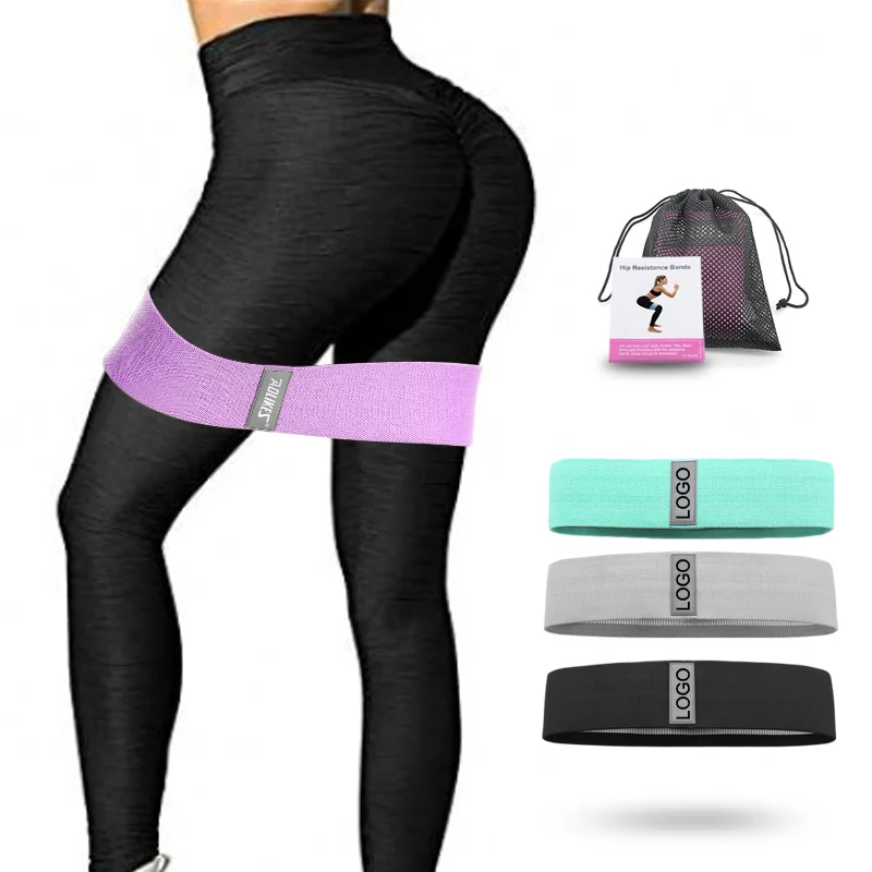 

Aolikes 3 Pack Set Fabric Srength Hip Circle Bands Resistance Booty Band for Leg and Butt