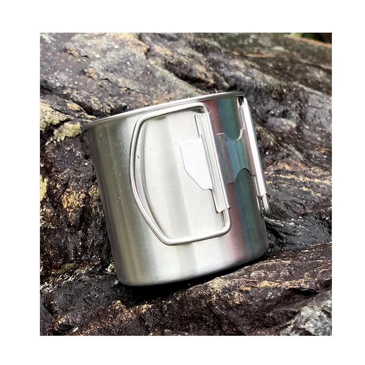 

Stainless Steel Hook Isolating Handle Mug Carabiner Mug Double Wall Travel Mug Cup, Orange