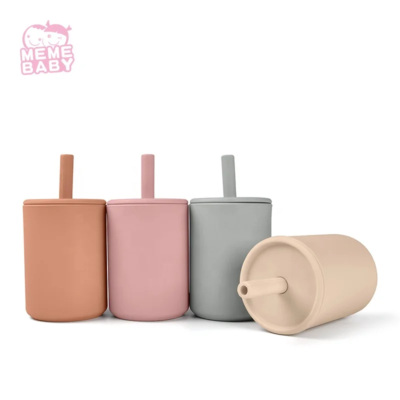 

New Arrival 2021 Baby BPA Free Eco Friendly Food Grade Safe New Design Wholesale Hot Sell Silicone Sippy cup, Customized color