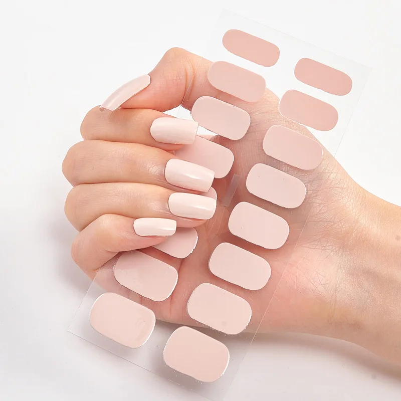

Wholesale Nail Wraps Pink Eco-friendly Self Adhesive Stick On Nail Polish Strips