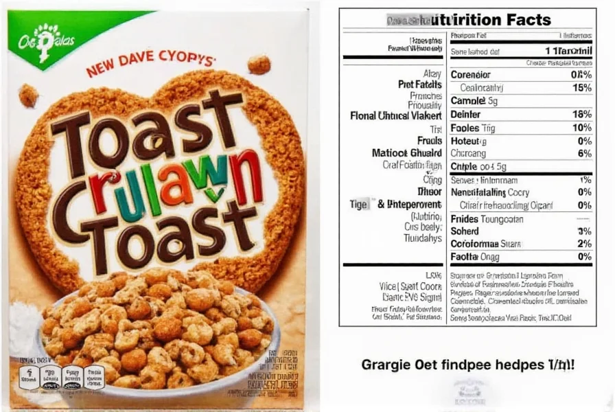 Side-by-side comparison of Cinnamon Toast Crunch with healthier cereal alternatives showing nutritional differences