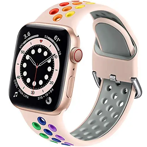 

2021 For Apple Watch Rubber Sport Silicone Band Strap For Iwatch 6 5 4 3 2 1 38/40mm 42/44mm, Black,pink,white etc.
