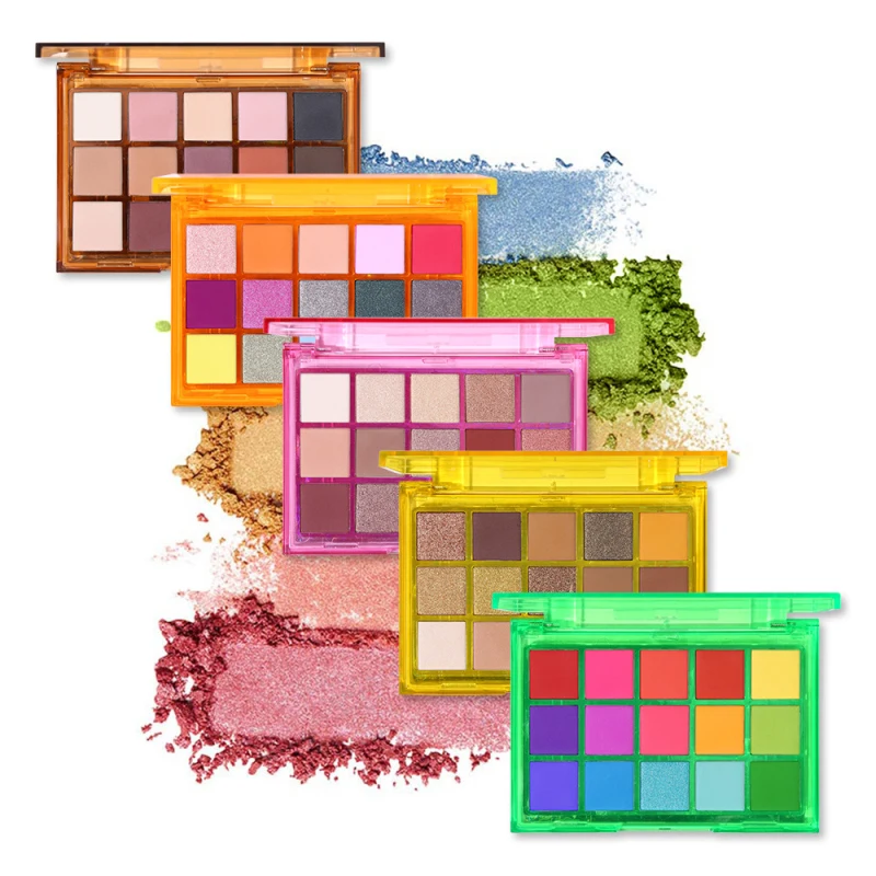 

Drop Shipping15 Shimmer Glitter Matte Shades Matellic Blendable Pigment Eyeshadow Pallete Neon Makeup Palette