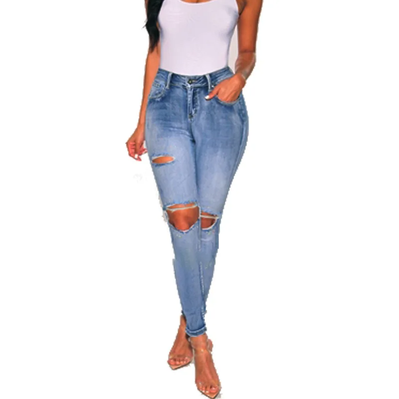 

Wholesales popular plus size ladies zipper fly low rise denim jeans pants women
