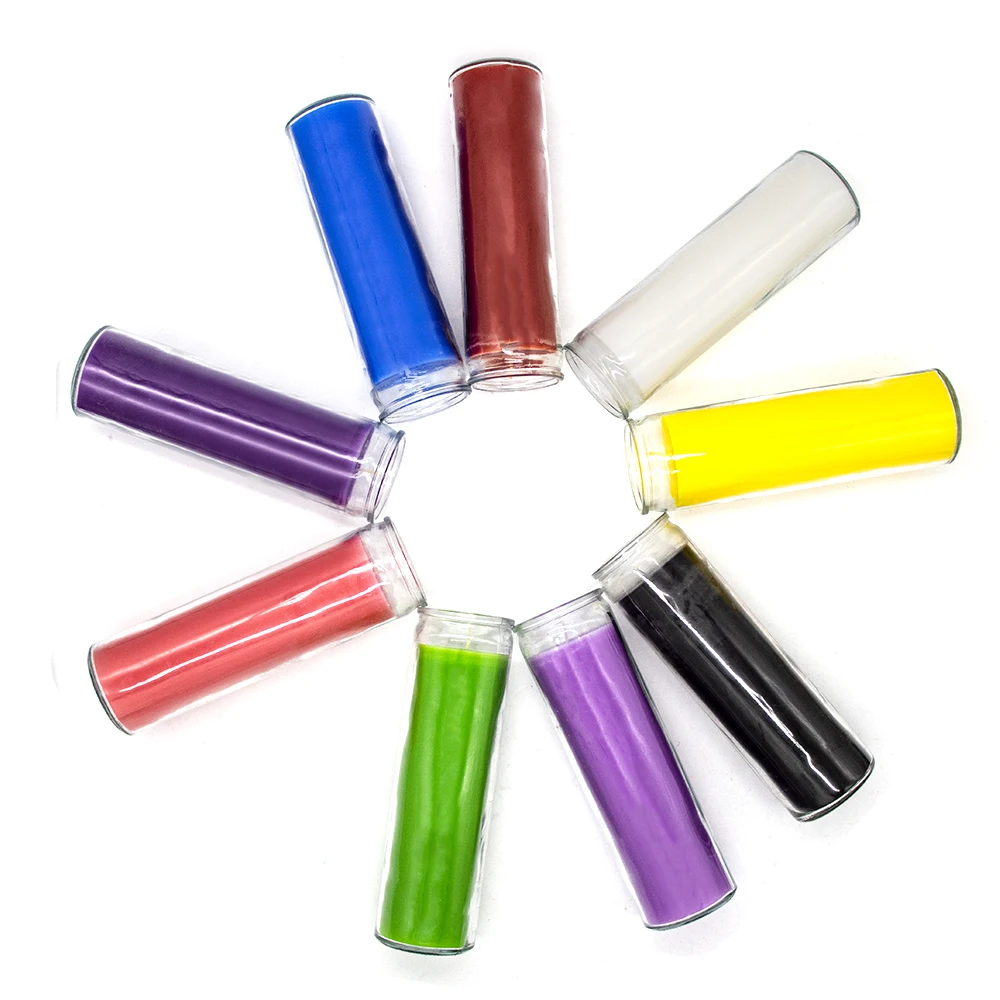 

7 day glass jar candle for religious various colors