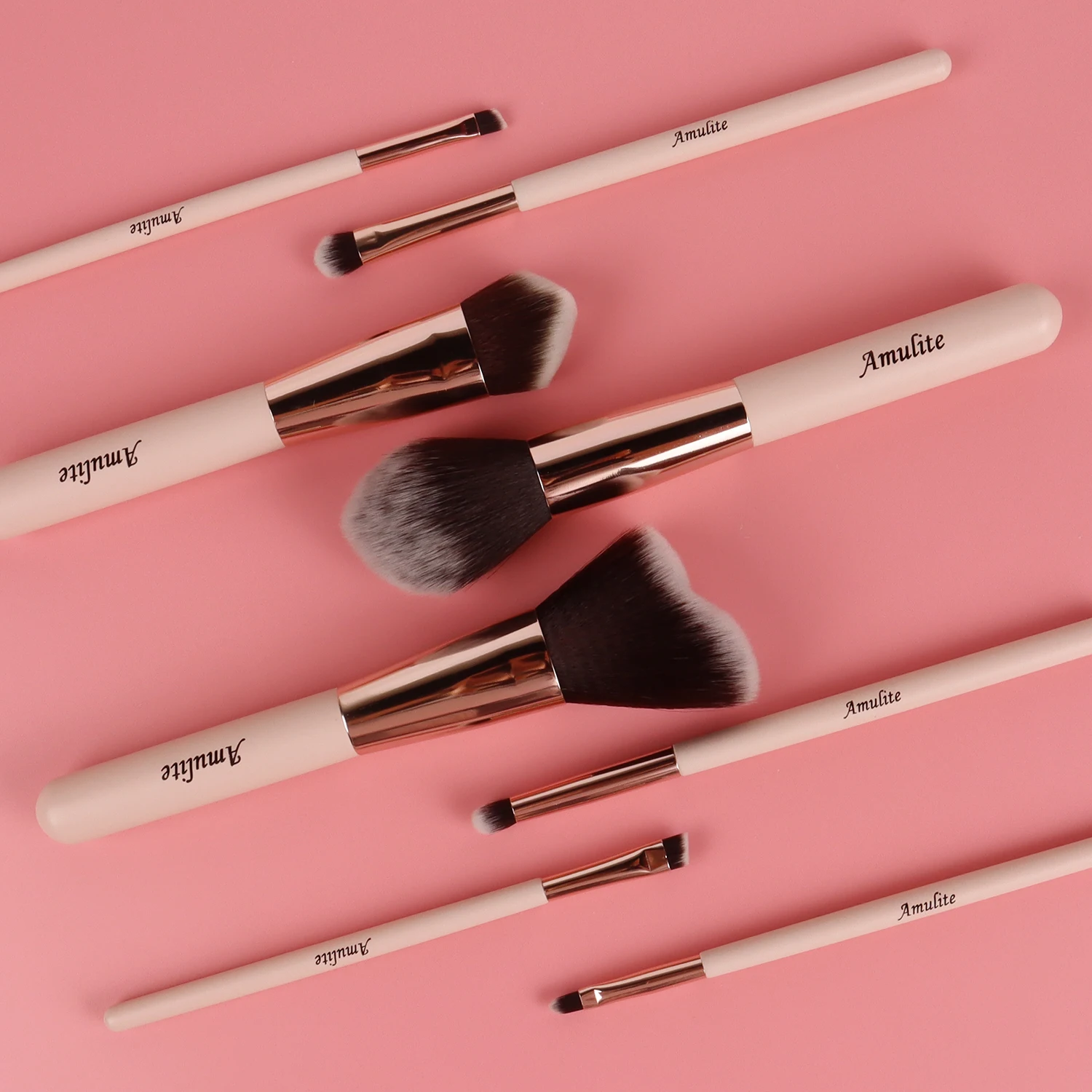 

8pcs Makeup Brush Kit Professional Cosmetic Tools Vegan Makeup Brush Set Private Label Custom Logo Natural Pink Makeup Brush Set