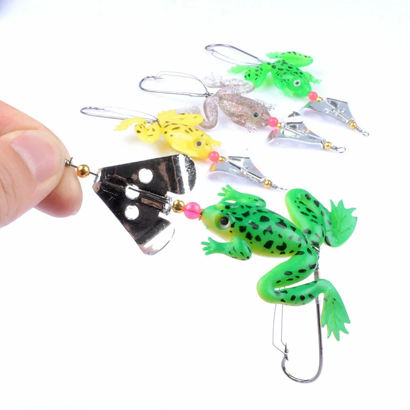 

1Pcs 8cm/6.2g Soft Frog Fishing Lure Anti-Hanging Metal Spinner Frog Baits Artificial Isca Wobblers Tackle For Outdoor Fishing