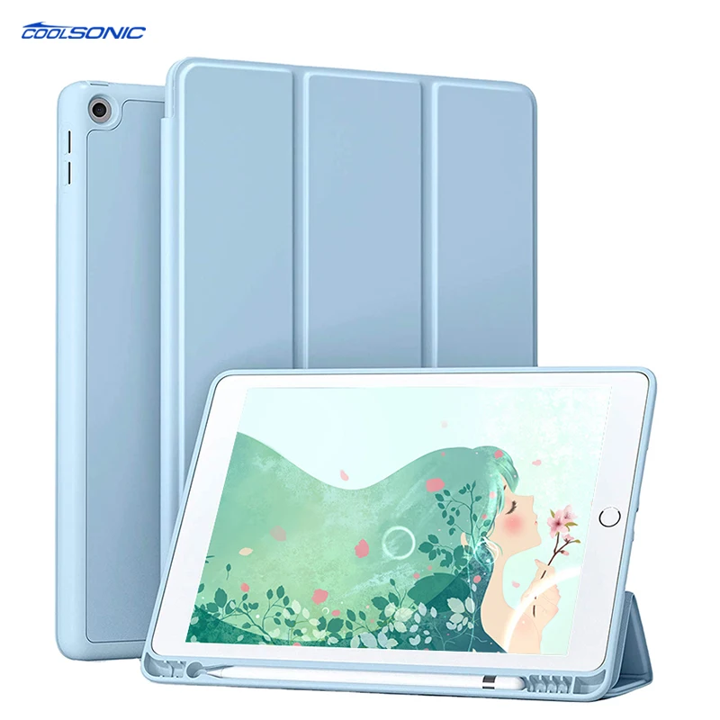 

PU+Silicone Back Cover+ Pencil Holder Auto Sleep And Wake Up Tablet Case For iPad Air3 10.5\Pro 10.5, Multi colors