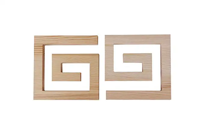 Natural Modern Pine Wood Nesting Trivets for Hot Plates, Pans, and Pots. For Kitchens, Tables, and Countertops