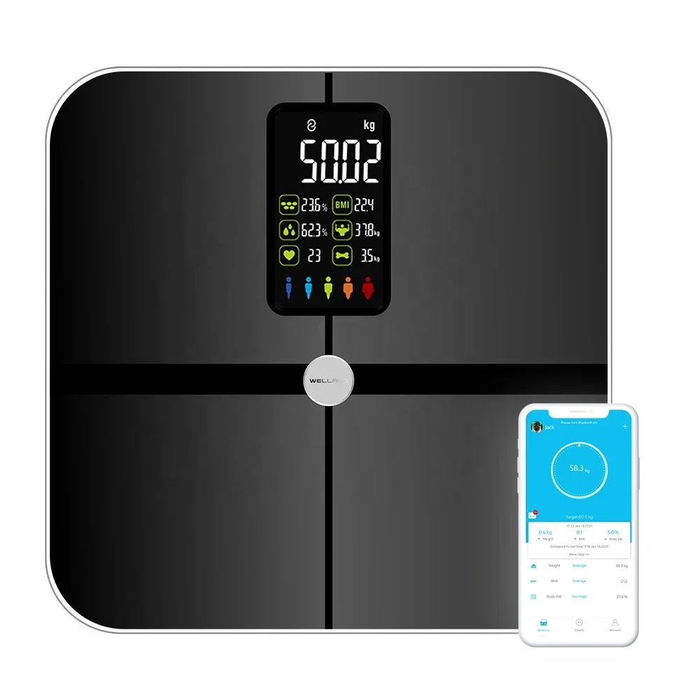 

Popularity VA Screen China Display Smart Phone App Bodyweight Scale Bathroom