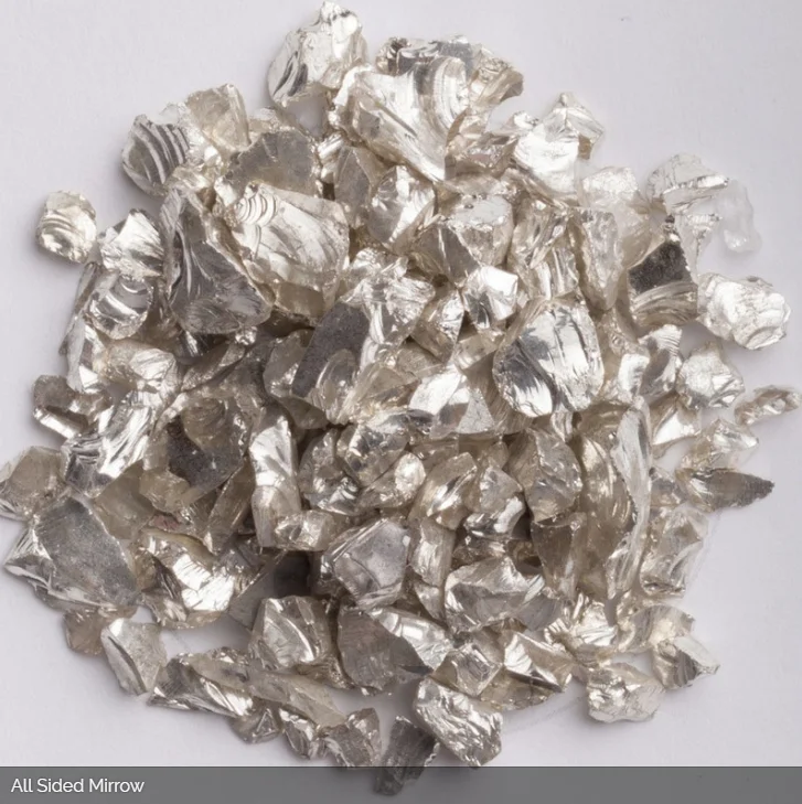 
hot sale indoor coloured crafts silver crushed mirror glass 