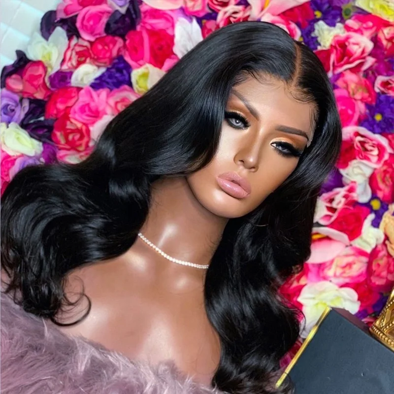 

150%Density Pre Plucked Virgin Hair Wigs Body Wave Natural Human Hair Wigs Lace Front Wig With Baby Hair Wholesale