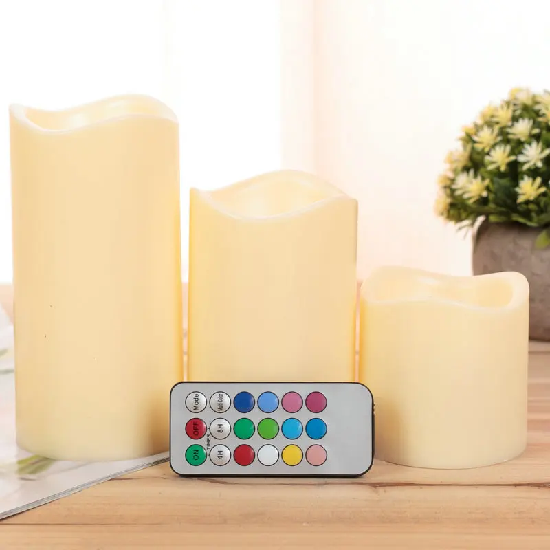 Battery Operated Flameless LED Candles Flickering Light With Remote Control Sensor