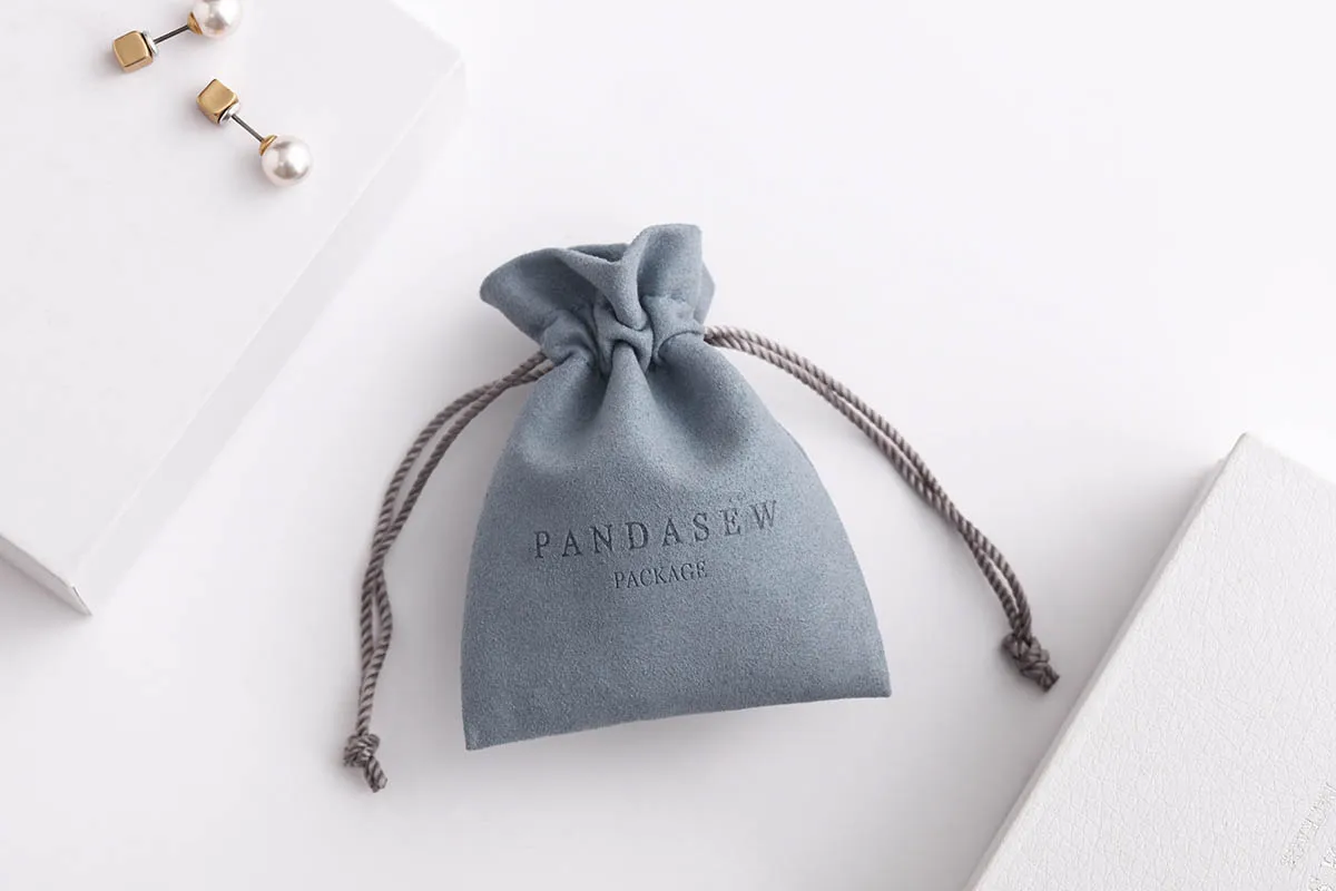 Pandasew Custom Logo Printed Jewelry Drawstring Bag Soft Microfiber ...