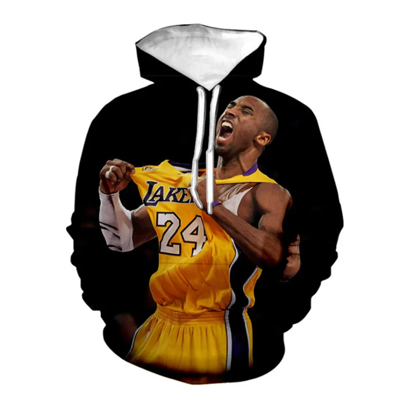 

Cheap Sports wear Custom Logo Pullover Sublimation full 3D printing 1pc Men's #24 Kobe Bryant Hoodie, Customized color