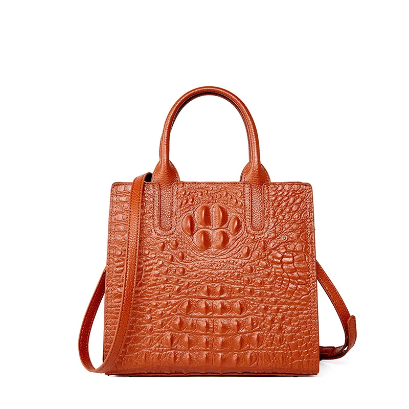 

wholesale women plain tote bags 2020 handbag retro crocodile luxury genuine leather sling shoulder crossbody bag, 4 colors