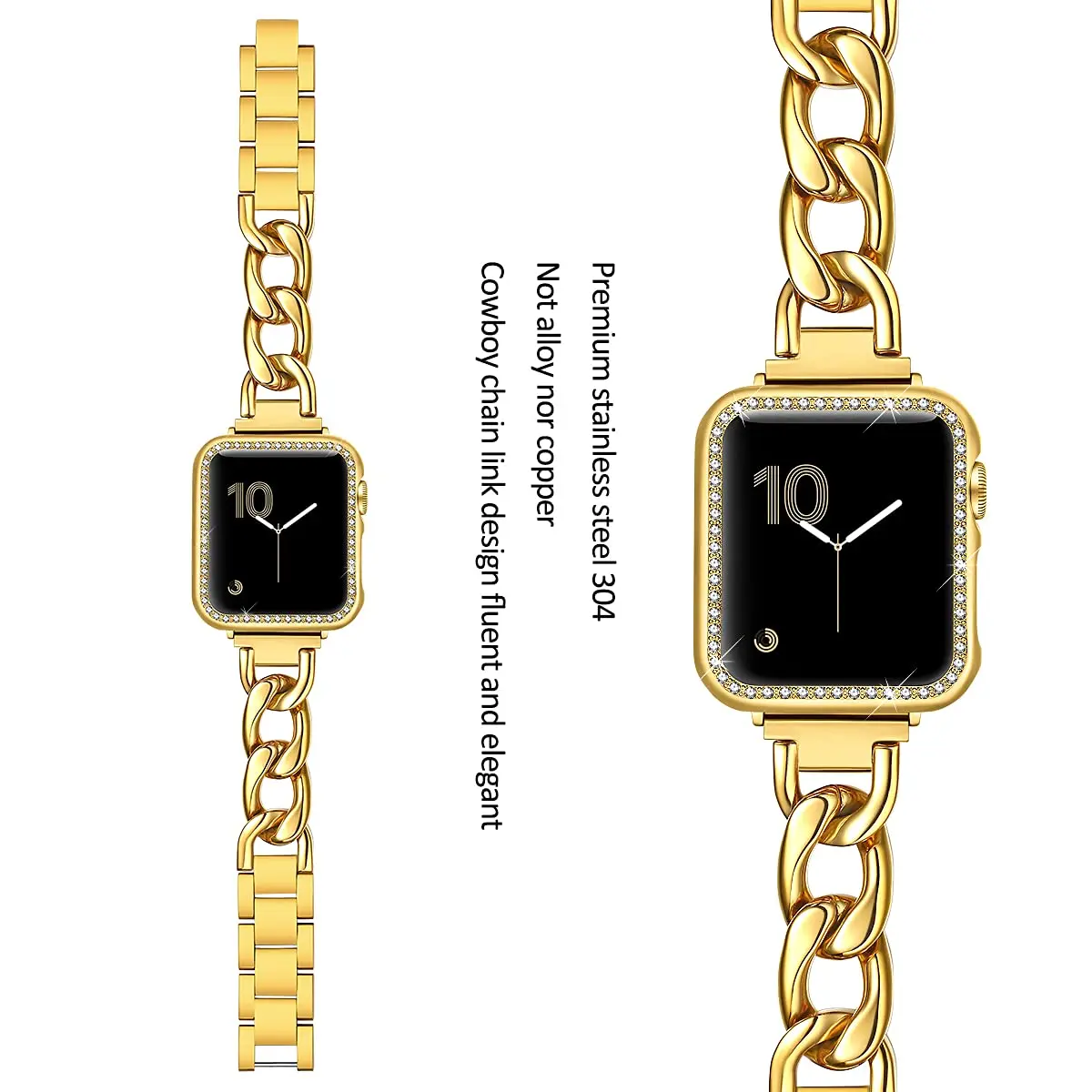 

KeepWin Cowboy Watch Strap for iWatch Series 6 5 4 3 2 1 SE fancy apple watch skinny metal Series 7 45mm bands