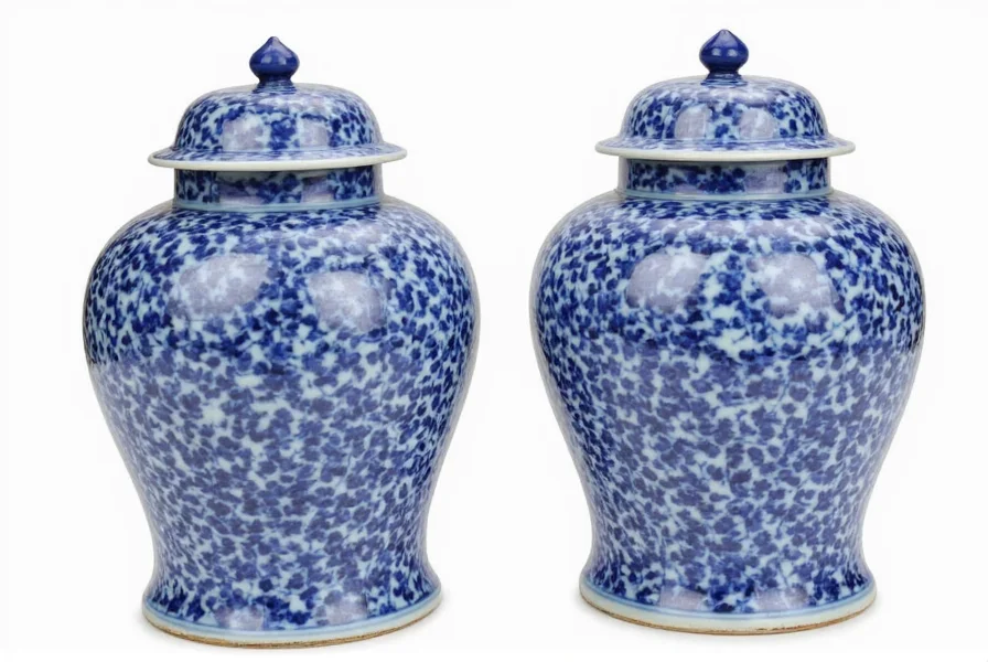 blue and white ceramic ginger jars
