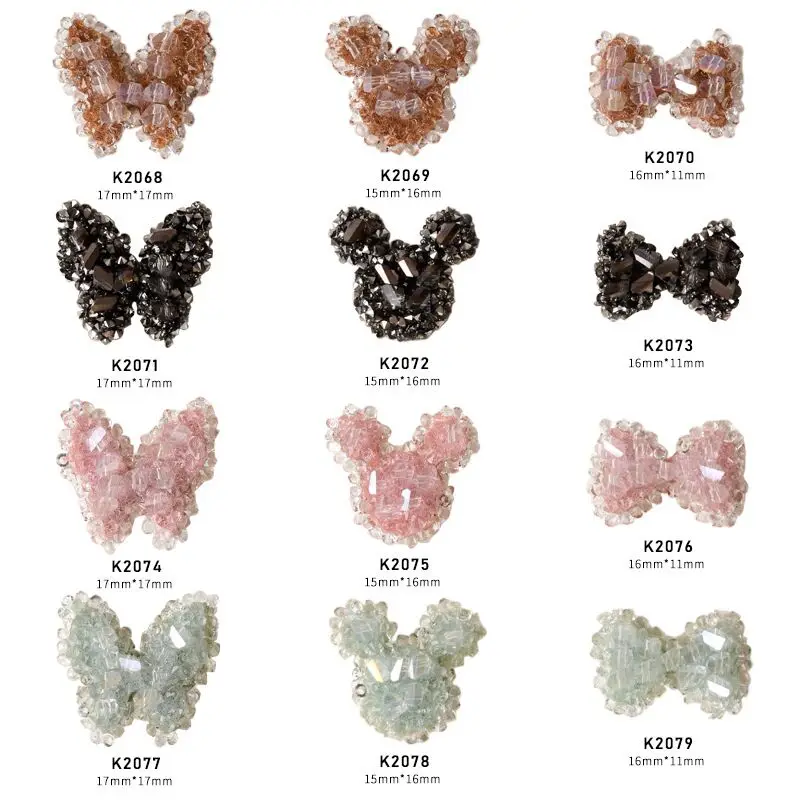 

Nail Art Jewelry Crystal Full Diamond Butterfly Nail Art Decoration bow 3d nail art charm