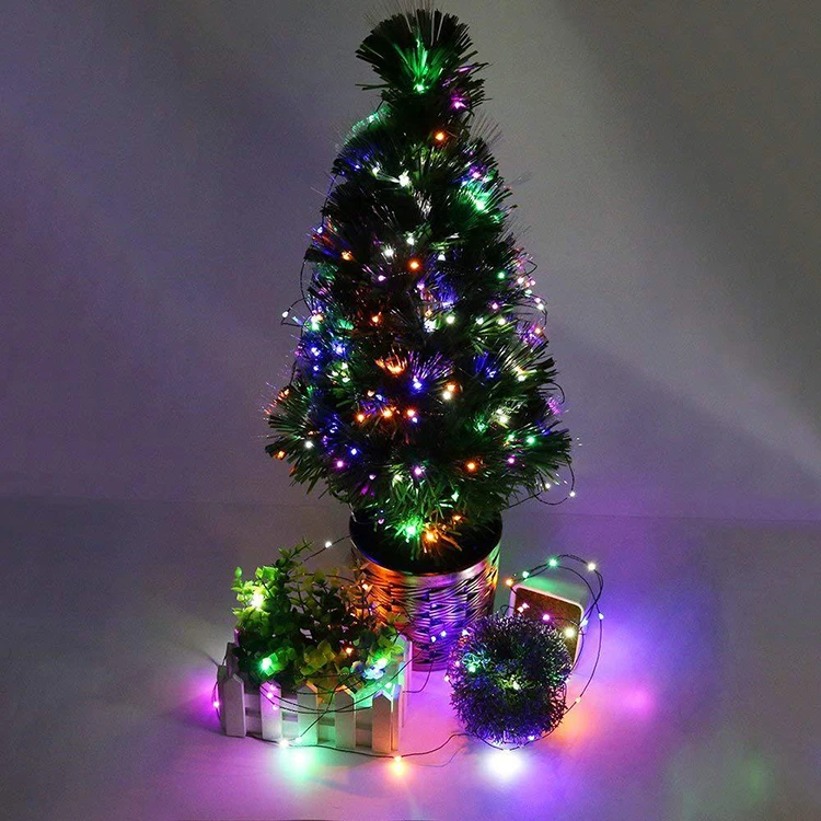 33ft 100 Led Color Changing 8 Modes Green Copper Wire Christmas Lights Battery Operated Fairy