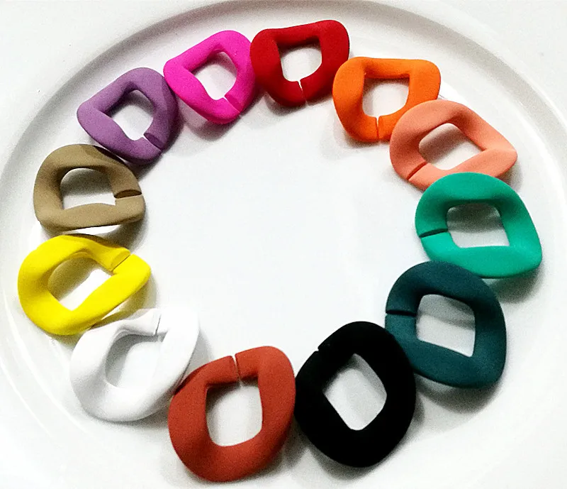

Factory Price Wholesale Handbag Accessories Diy Open Plastic Acrylic Chain Pieces For Necklace Bag Belt Ear Ring, As picture