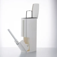 

Multi-Function Bathroom Garbage Bin Toilet Brush Integrated Sets With Flip Handle Liner Trash Can