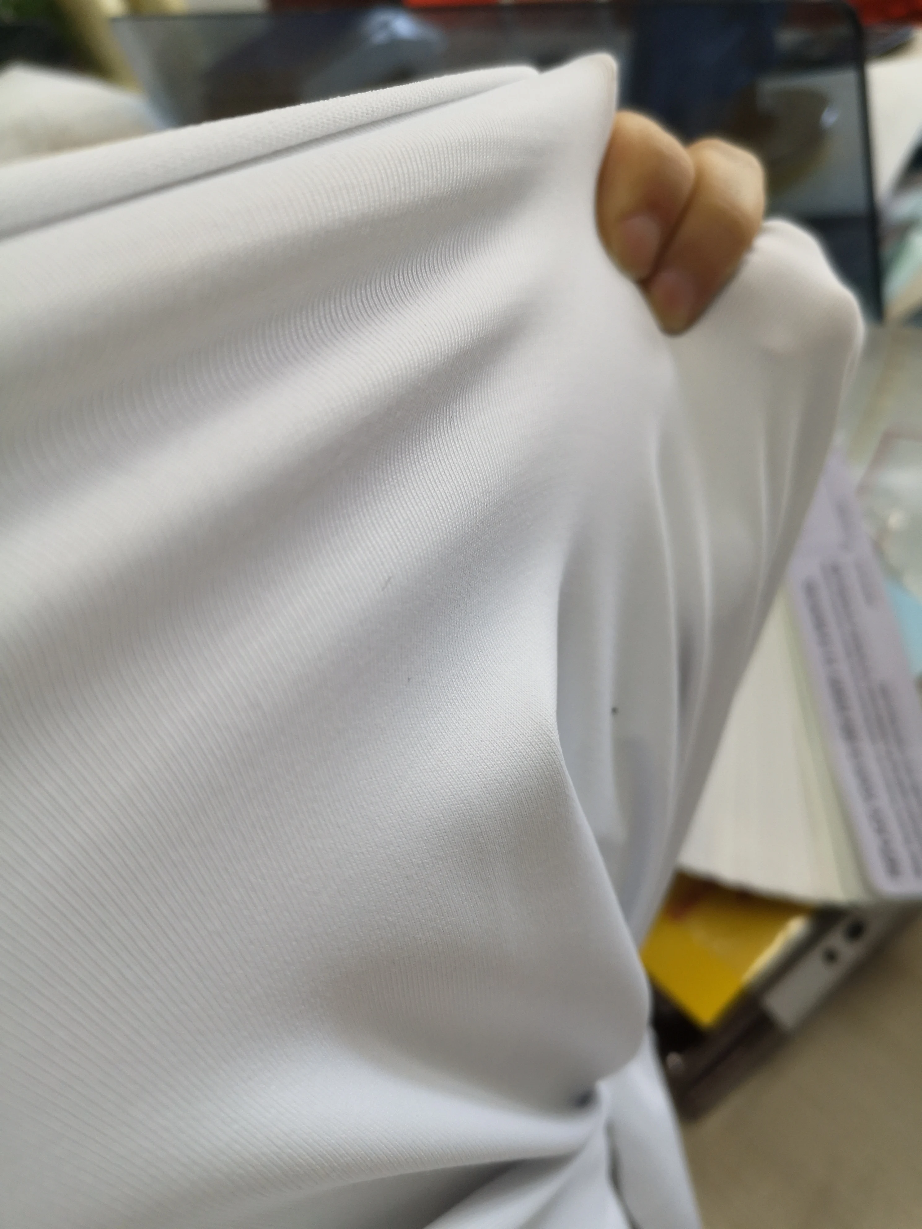 Anti-microbial Polyester Spandex Four Way Stretchy Blank White Color for Sublimation/Heat Transfer