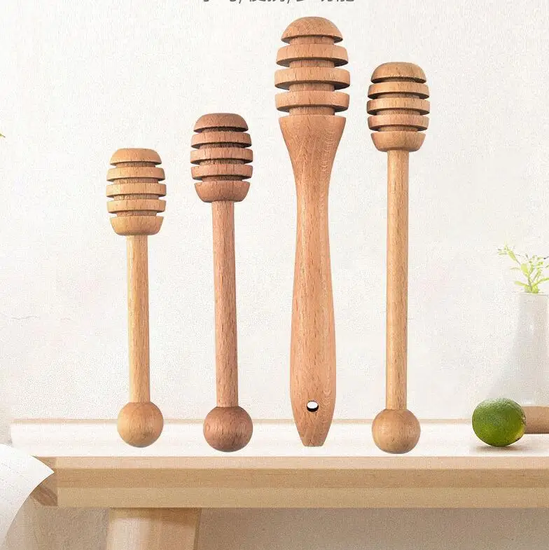 

Amazon Eco Friendly Wooden Honey Mixing Stirrer Jam Honey Dipper Sticks for Jar Dispense Drizzle Honey