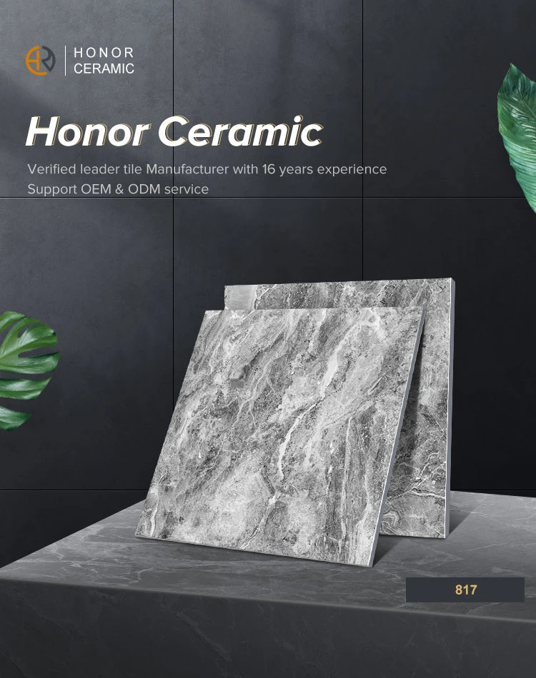 Wholesale Custom Bathroom gray tiles polished porcelain tile glazed floor tile
