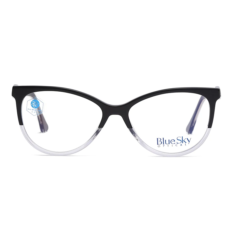 

China Manufacturers Standard Acetate Lenses Anti Light Blue Frames Optical Eye Glasses