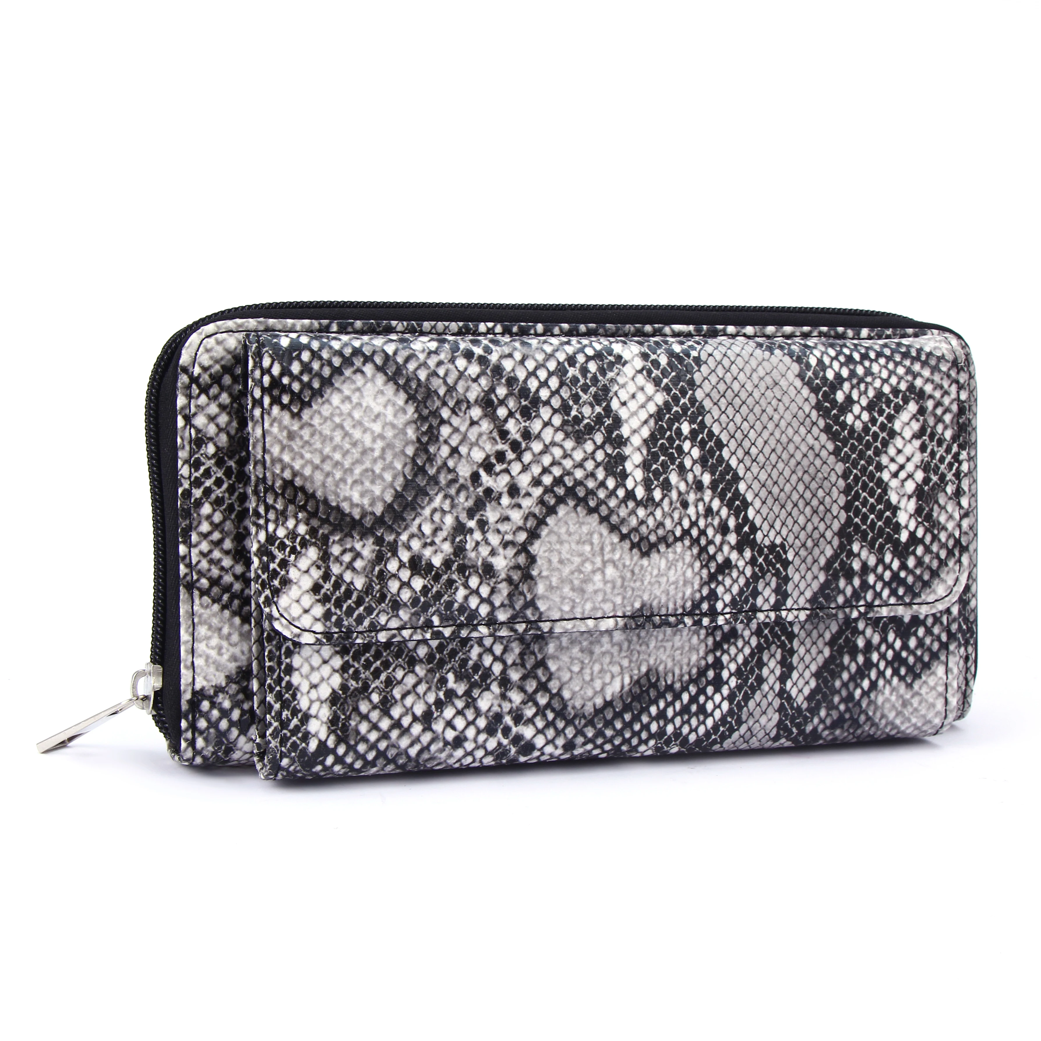 

Luxury fashion women zipper wallet serpentine pu Leather clutch purse card holder long wallet for lady, Customized color