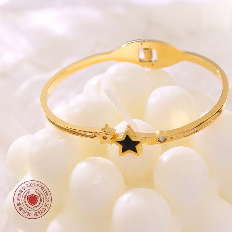 

Trendy Star Bangle 18K Gold Plated Stainless Steel Jewelry