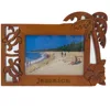 4x6" palm tree pattern carving wood photo frame