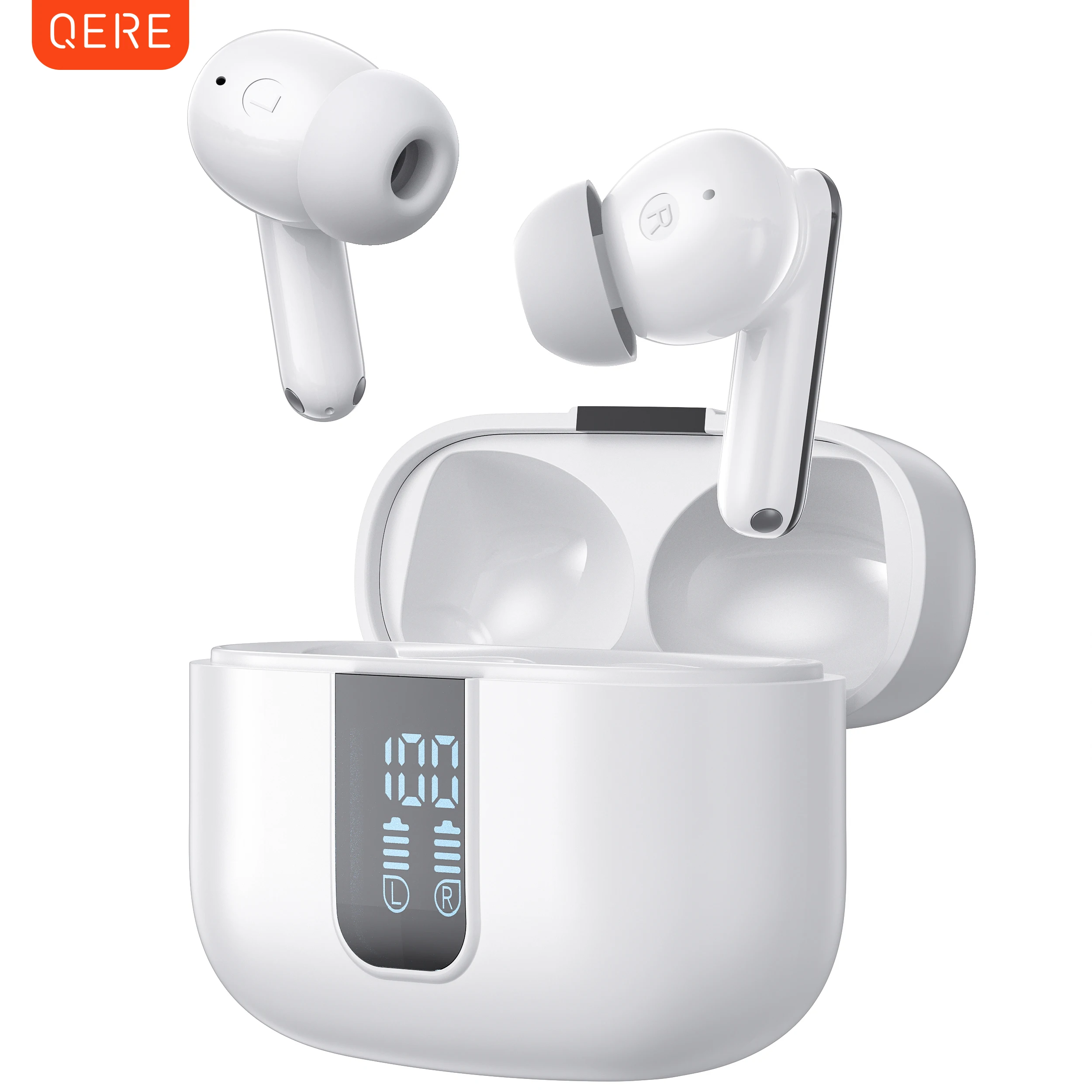 

QERE E50 Four-Microphone ENC TWS Headphone Wireless Earphone Earbud Gaming In-Ear Headphones Earphone Bluet ooth Earphone