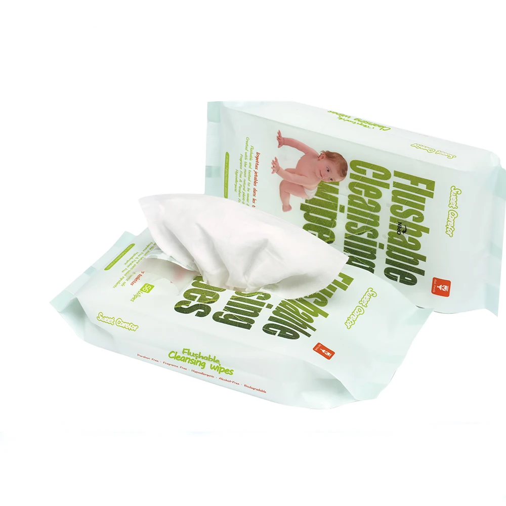 Oem Disposable Antibacterial Toilet Adult Flushable Wipes,Biodegradable