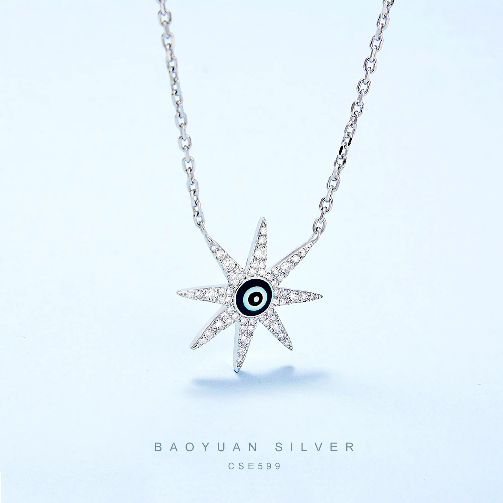 

Sterling silver 925 sterling silver evil eyes necklace chain with good sales With Bijoux, Picture