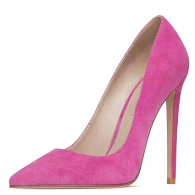 

Solid Suede Big Size 45 Women High Heel Shoes Customized Stiletto 4inches Ladies Party Dress Pumps, Blue red yellow green