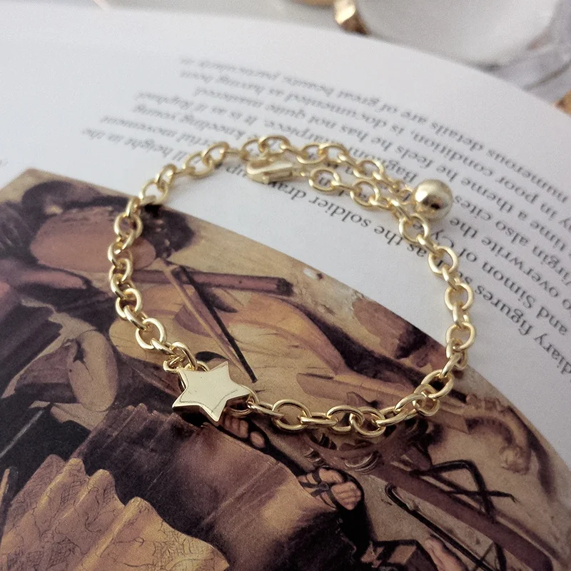 

Fashion 925 Sterling Silver Jewelry Gold Plated Star Bracelet