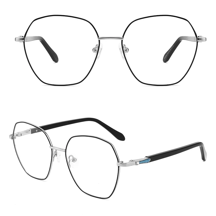 

2021 latest design polygon irregular fashion women prescription glasses frame metal frame glasses frame