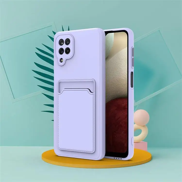 

for samsung Galaxy A12 Case with ID Credit Card Holder Sleeve Slim Soft TPU Wallet Card Pocket Cover, Multi