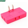 Wholesale 2Pins 1 to 3 Pink Small Multi-function Extension Socket Wireless Plug