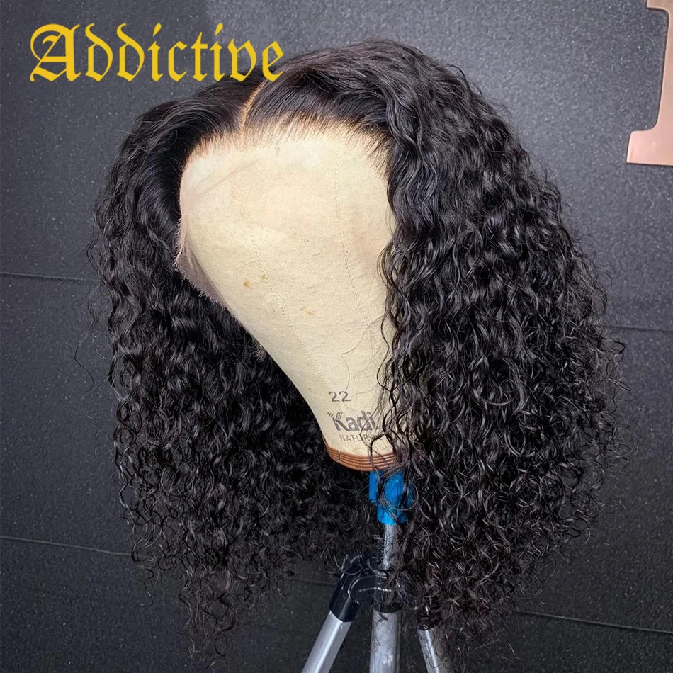 

Addictive Water Wave Human Hair Wig Cash on Delivery Hair Wig Lace Front Wigs Brazilian Hair Fashionable Afro Curly Bob Wig