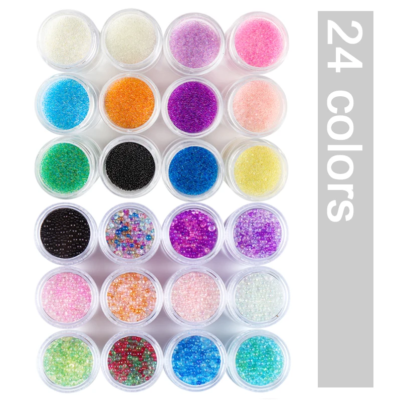 

Caviar Beads Crystal Bling Bling Rhinestones Manicure Glass Balls Micro Bead For Nail Decorations DIY, Colorful
