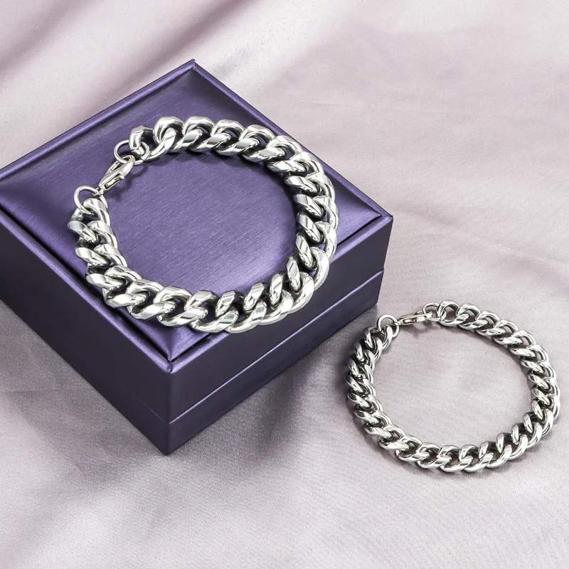 

AIWEI Manufacturer Couple Bracelet Lover Cool Bracelets Metal Chain Bracelet
