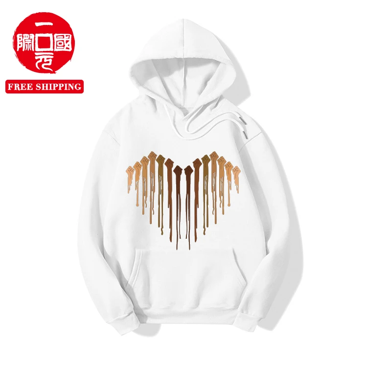

Amazon Hot Fleece Hoodie Popular Printed Long Sleeve Loose Top