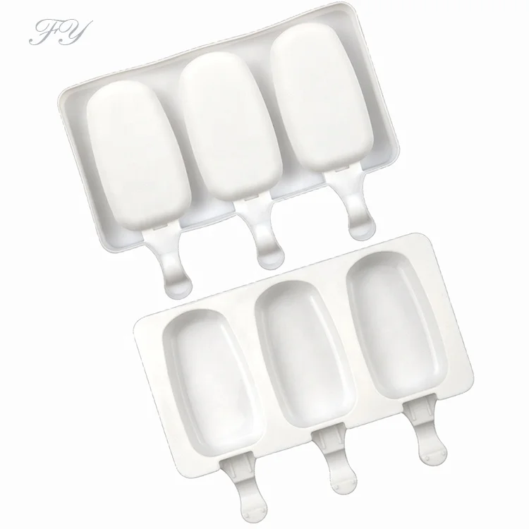 

2022 spot wholesale 3 even oval ice cream mold French ice cream mold DIY silicone popsicle model