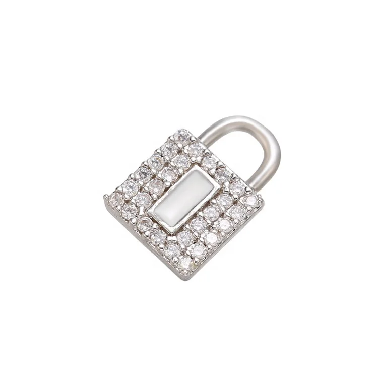 

Fashion Cute Enamel Lock Charm for Earrings Pendants