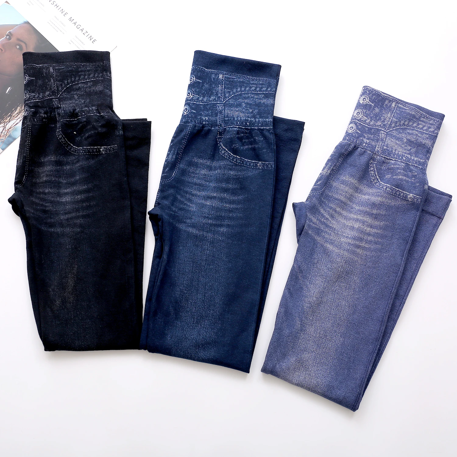 

Pakistan Ladies Plus Size Jeans Print Pants Leggings Skinny Stretch Denim Jeans Jeggings Women Girls