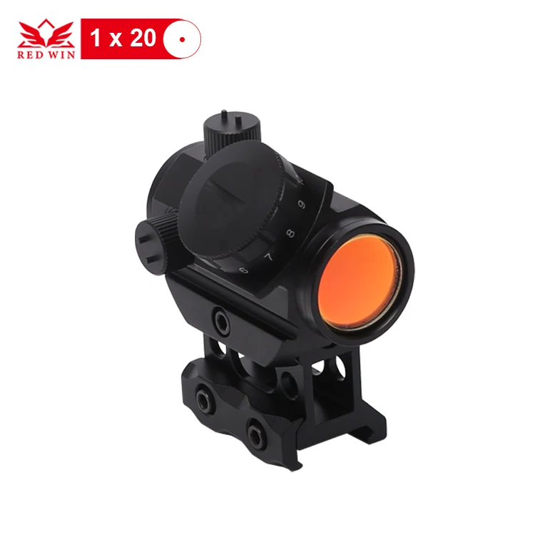 

Red Win Weaver/Picatinny Mount Base w/riser Mount 1 MOA Cap Adjust 11 level Red Illumination 2 MOA 1x20 Airsoft Red Dot Scope